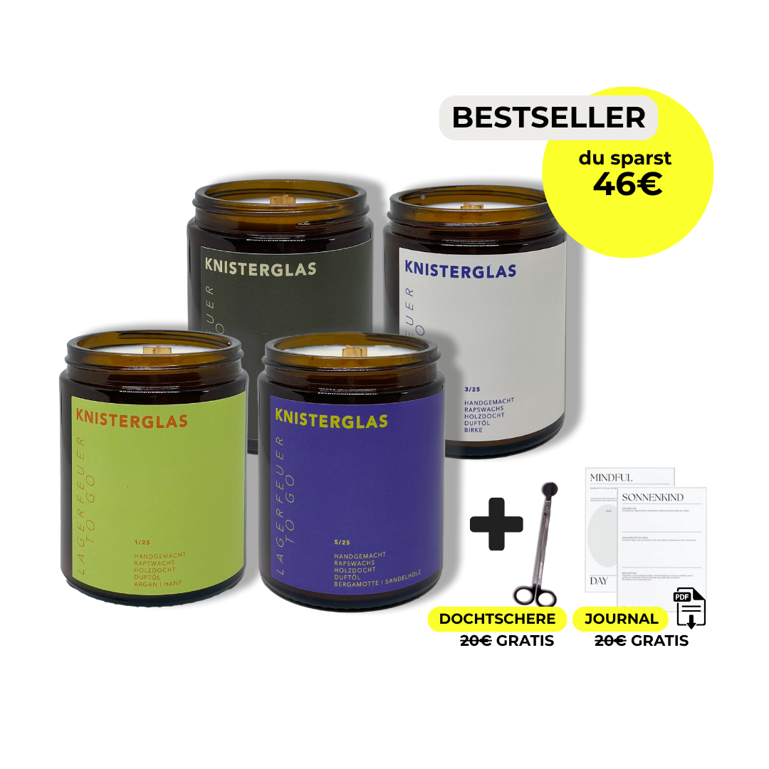 KNISTERGLAS Kerzenset NATUR