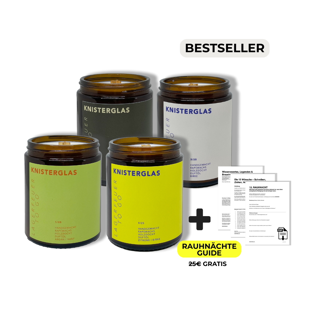 KNISTERGLAS Kerzenset NATUR