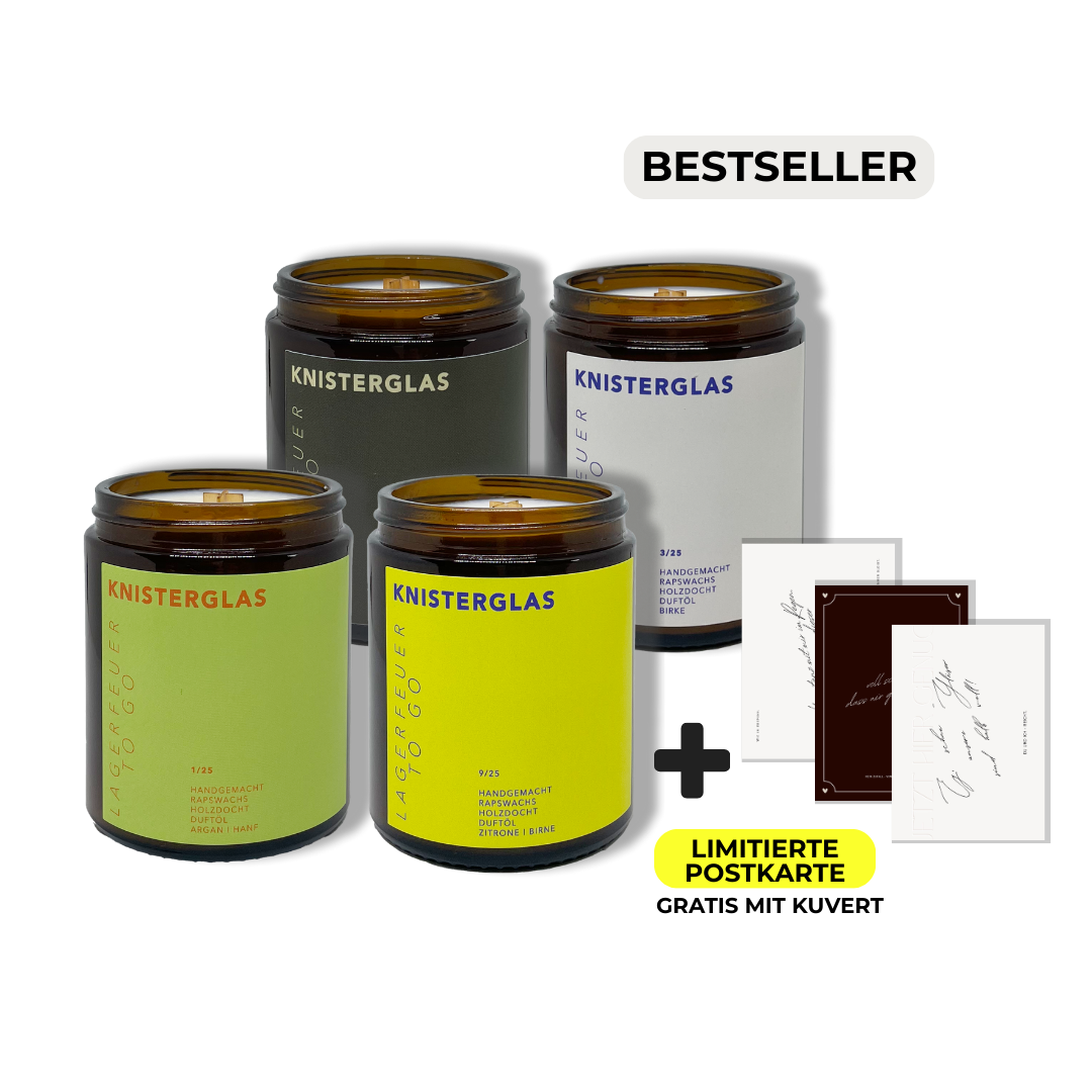 KNISTERGLAS Kerzenset NATUR