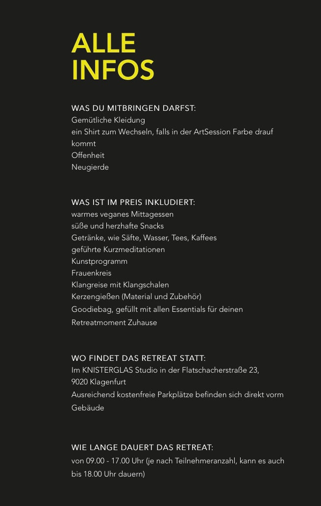 Infos Retreat